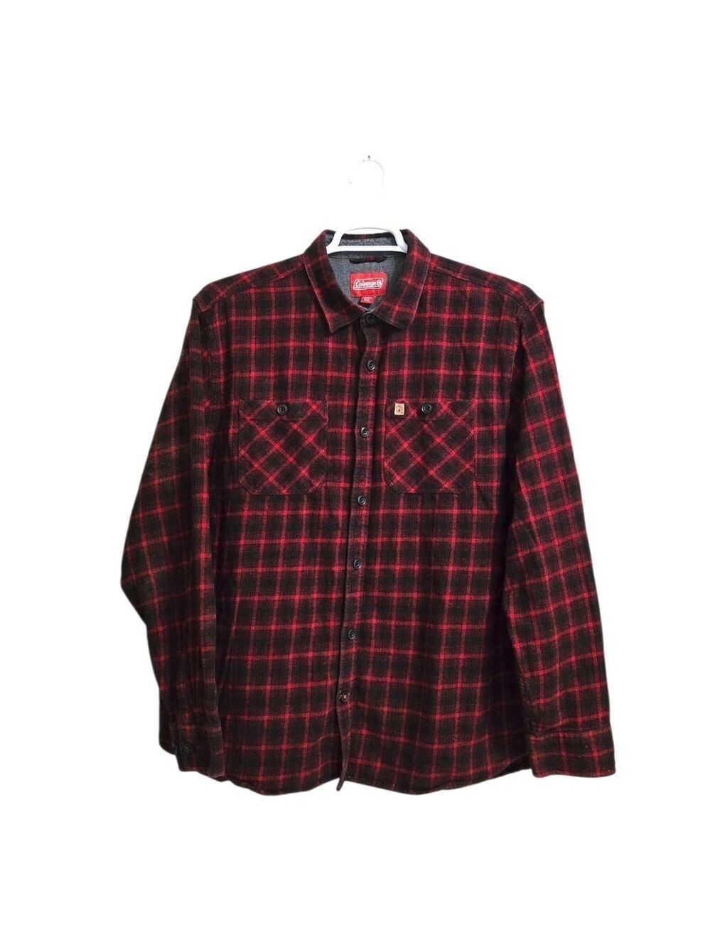 Coleman Red Plaid Flannel Casual Button Down Sz XXL
